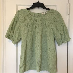 Madewell embroidered puff sleeve top
